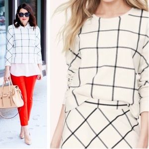 ANN TAYLOR LOFT Window Pane Plaid Sweater Top